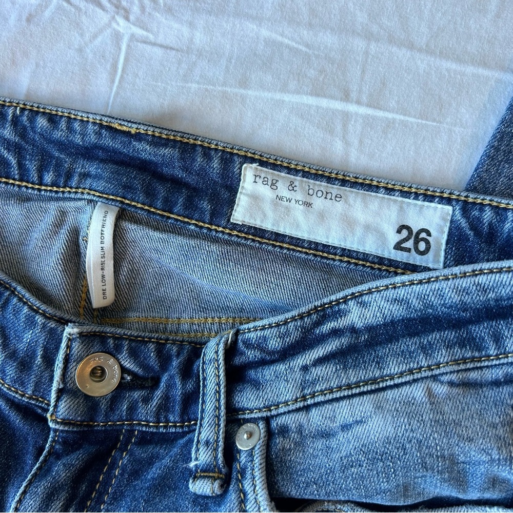 Rag & Bone Dre Low Rise Slim Boyfriend Jeans Y2K Denim Size 26 - Picture 3 of 5